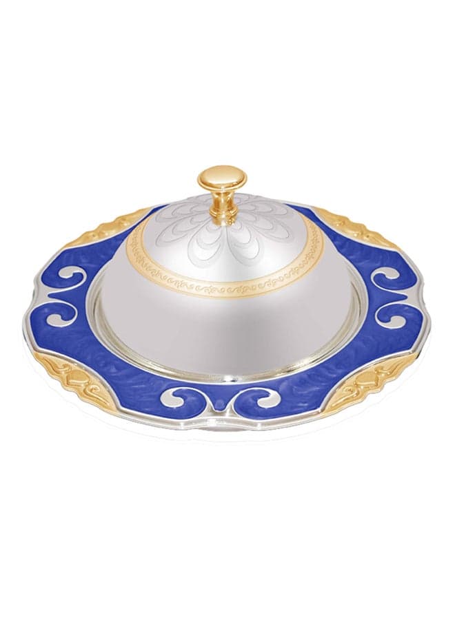 2-Piece Serving Dish Silver/Gold/Blue Medium