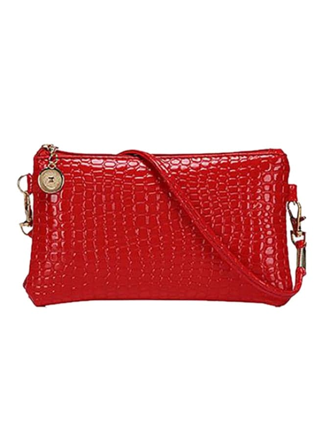 Alligator Pattern Crossbody Bag Red