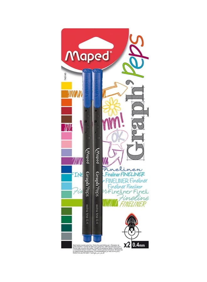 Graph'Peps Fineliner Pen Black/Blue