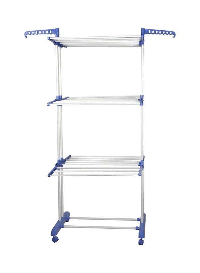 4 Layer Cloth Rack White/Blue 126x170x64cm