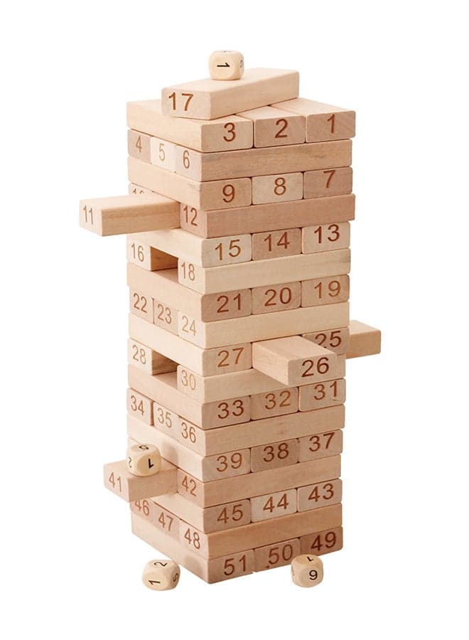 51-Piece Beech Jenga Building Set 51