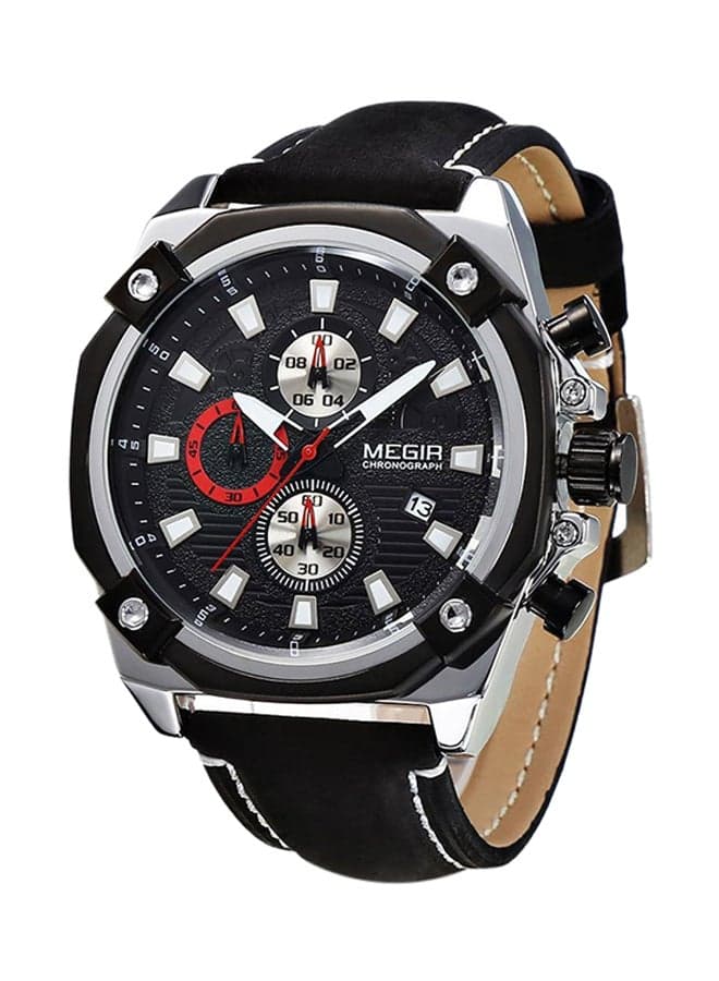 men Leather Analog Watch MN2054