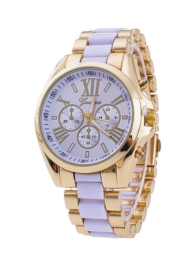 Men's Stainless Steel Analog Watch AWNTG 01 W0018 - 37 mm - White/Gold