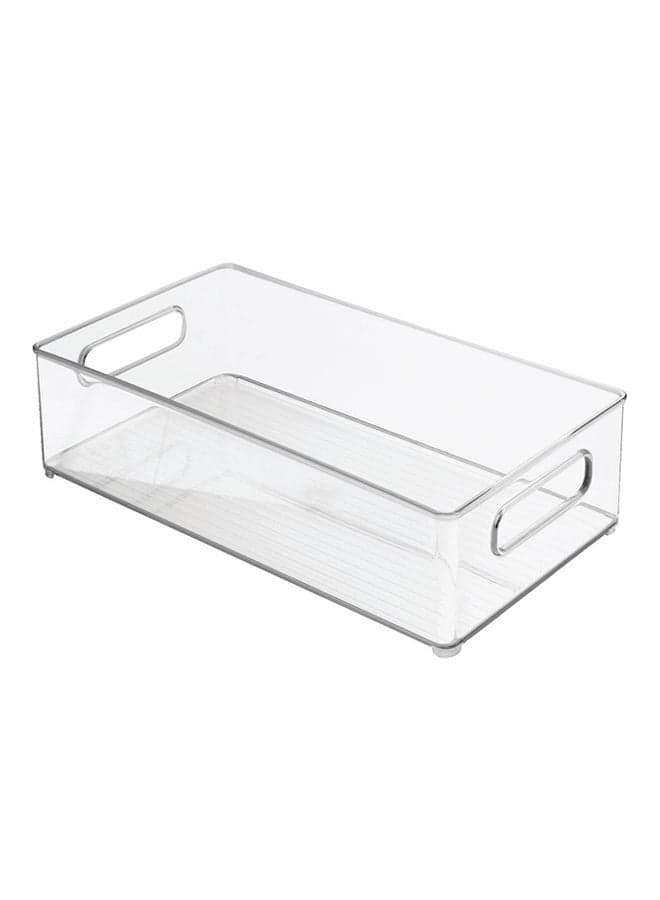 Stackable Pantry Food Storage Bins Fridge Cabinet, Kitchen Organization and Storage Fridge Organizers Clear 26x7.5x15cm