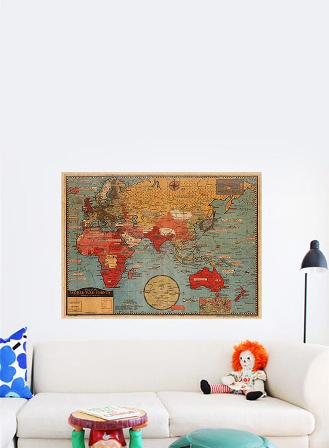 World Map Poster Multicolour 50x30cm