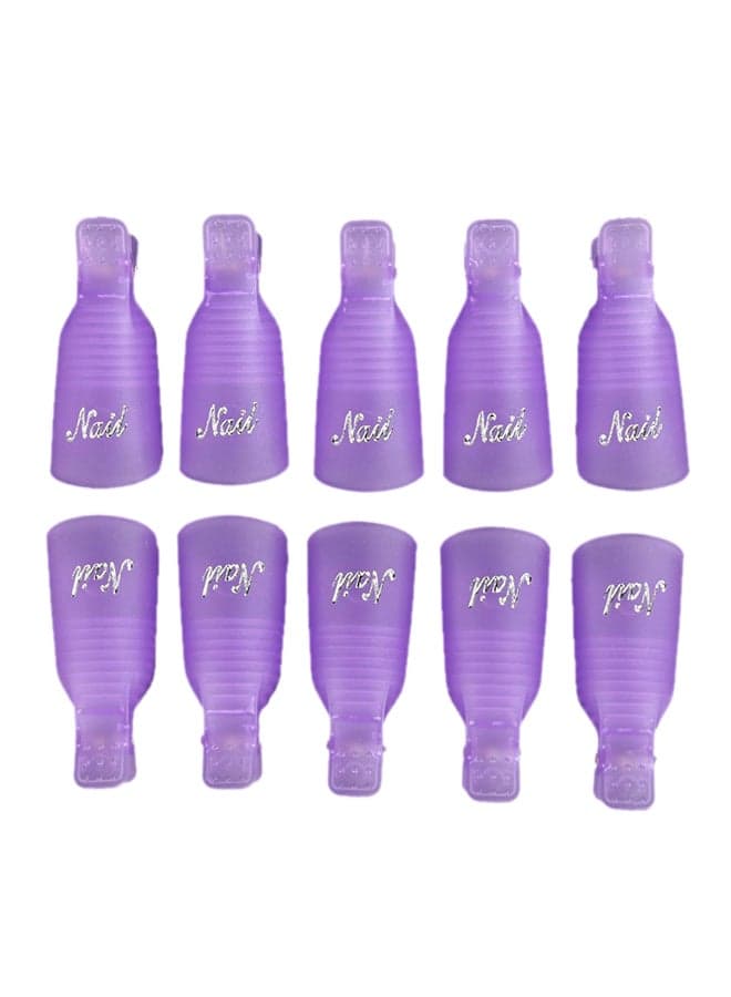 10-Piece UV Gel Nail Polish Remover Clip Purple