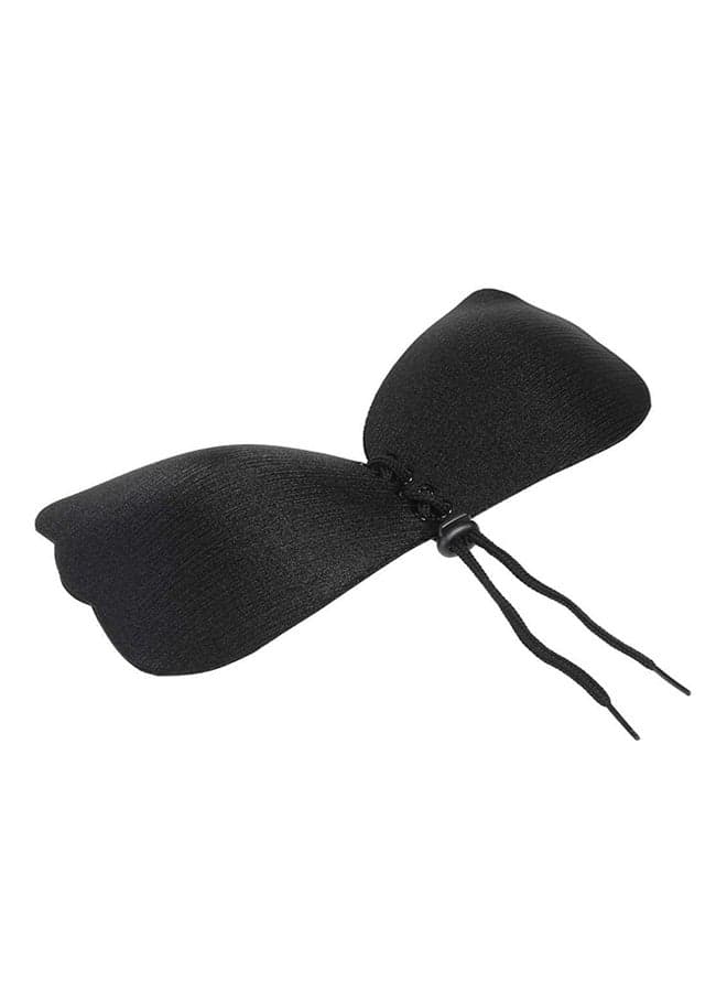 Strapless Seamless Self Adhesive Silicone Hollow Invisible Push Up Bra Black