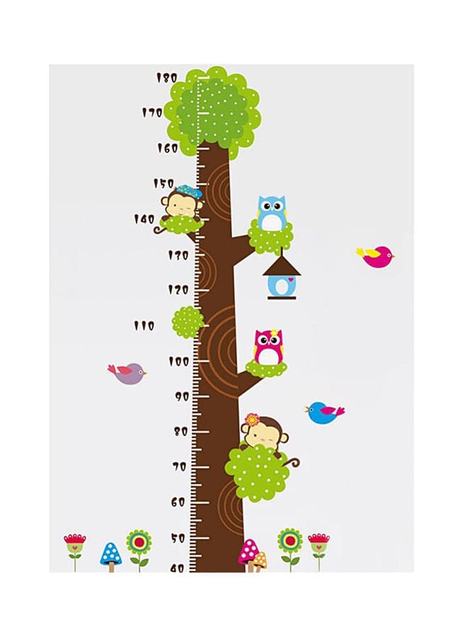 Height Measure Chart Wall Sticker Brown/Green/Blue 60x90centimeter