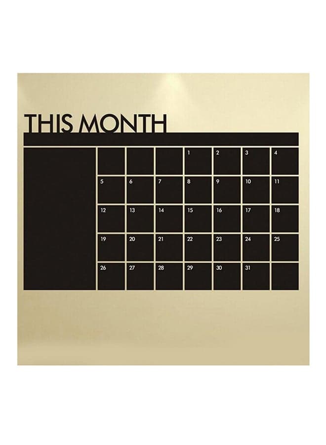 This Month Calendar Design Wall Sticker Black 60x90cm