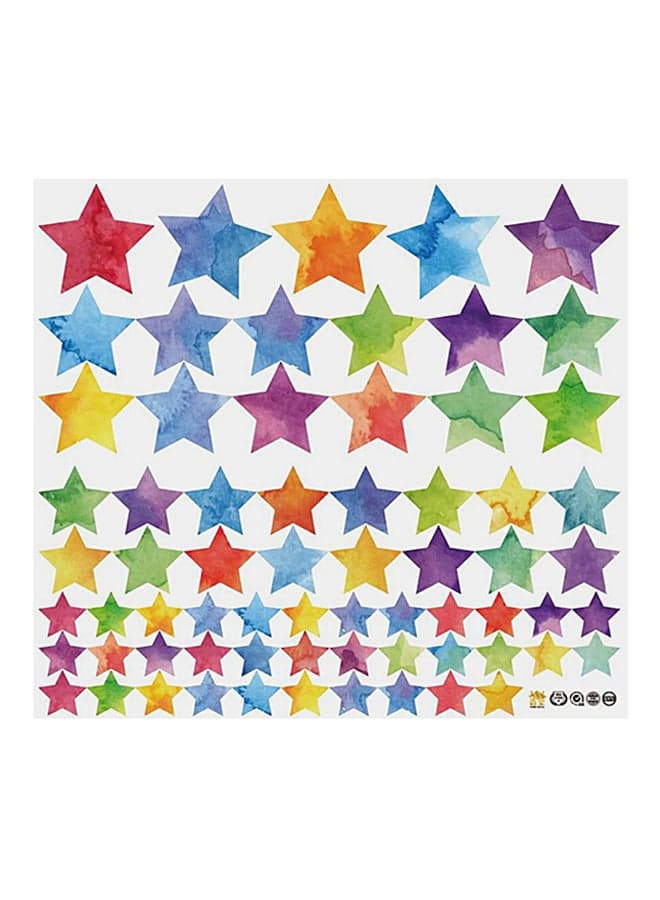 Star Shaped Wall Sticker Red/Green/Blue 50x45centimeter