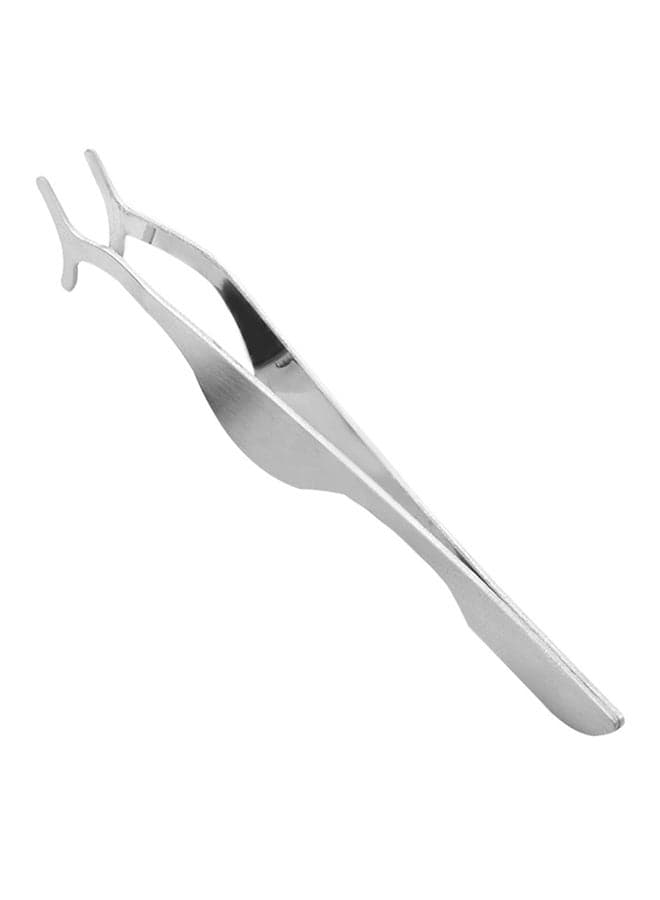 Eyelash Curler Tweezers Clip Silver