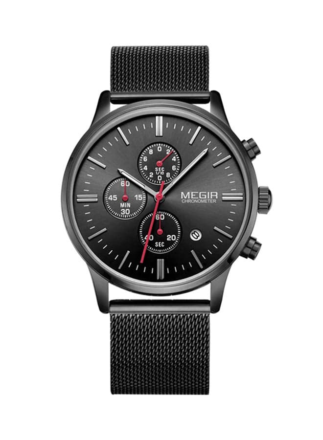 Men's Water Resistant Stainless Steel Analog Watch 2011G - 43 mm - Black