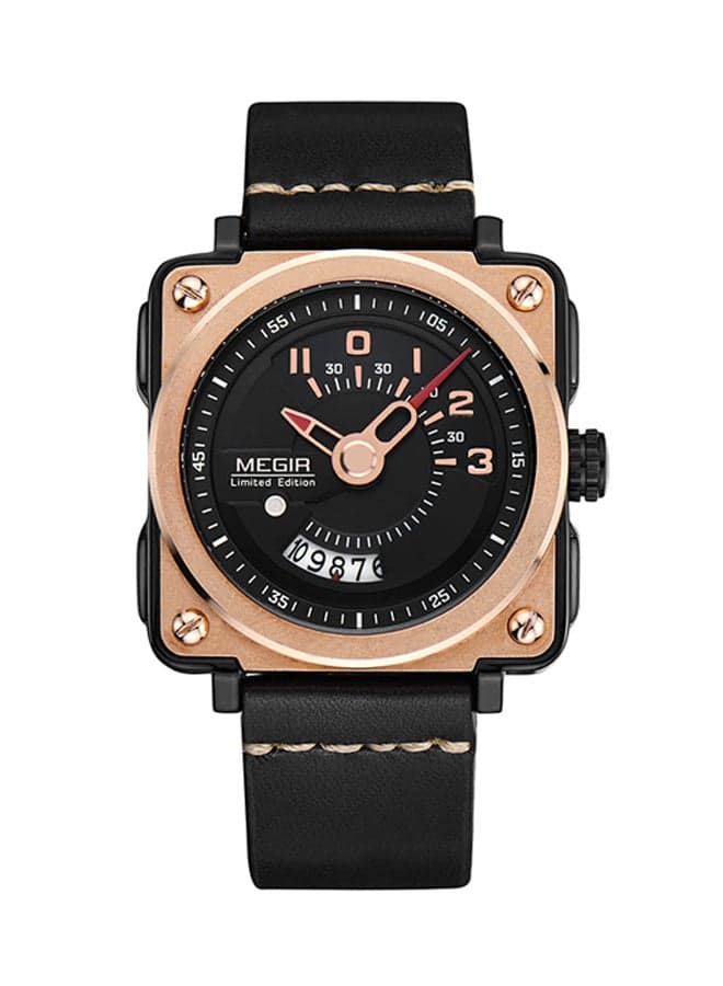 Men's Leather Analog Watch 2040G