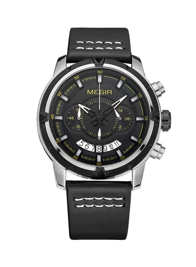 men Leather Chronograph Watch 2047G