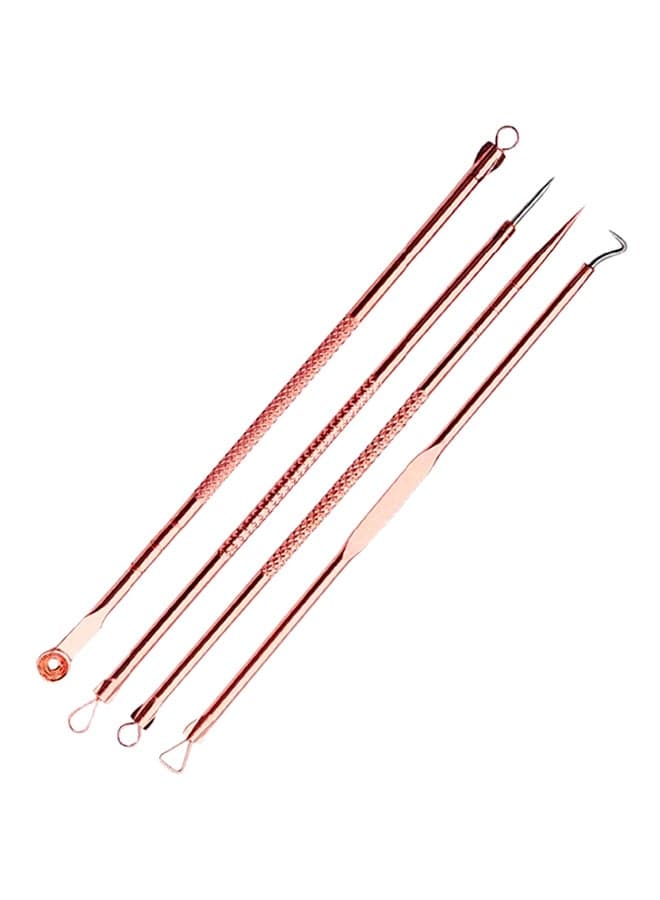 4-Piece Acne Removal Needle Set Rose Gold