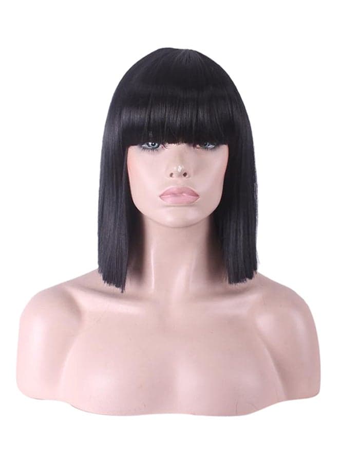 Short Straight Full Cosplay Hair Wig Black
