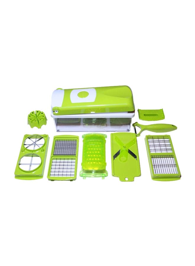 9-Piece Multi-Edged Vegetable Slicer Green/White