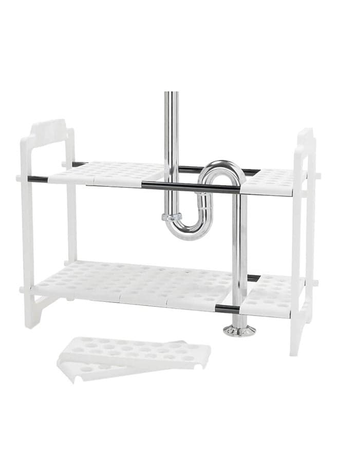 Under Sink Shelf Organizer White/Silver 17.25x11x2.75inch