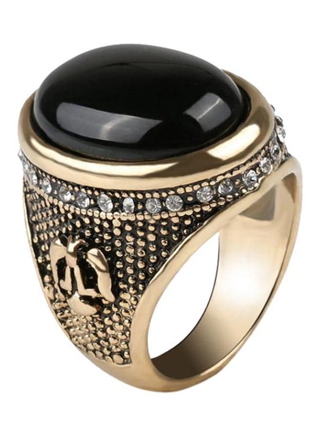 Vintage Big Rhinestone Inlaid Ring