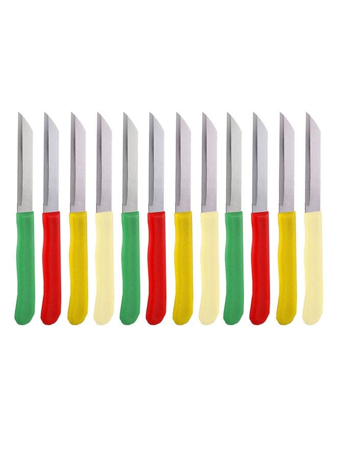 12-Piece Knife Set Red/Green/Yellow