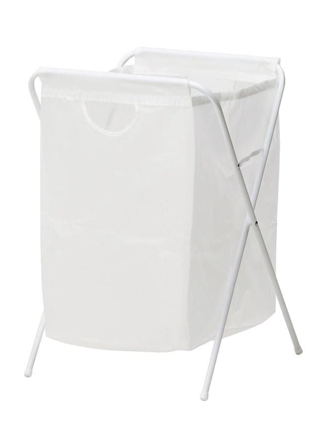 Laundry Bag With Steel Stand White 41x43x64cm