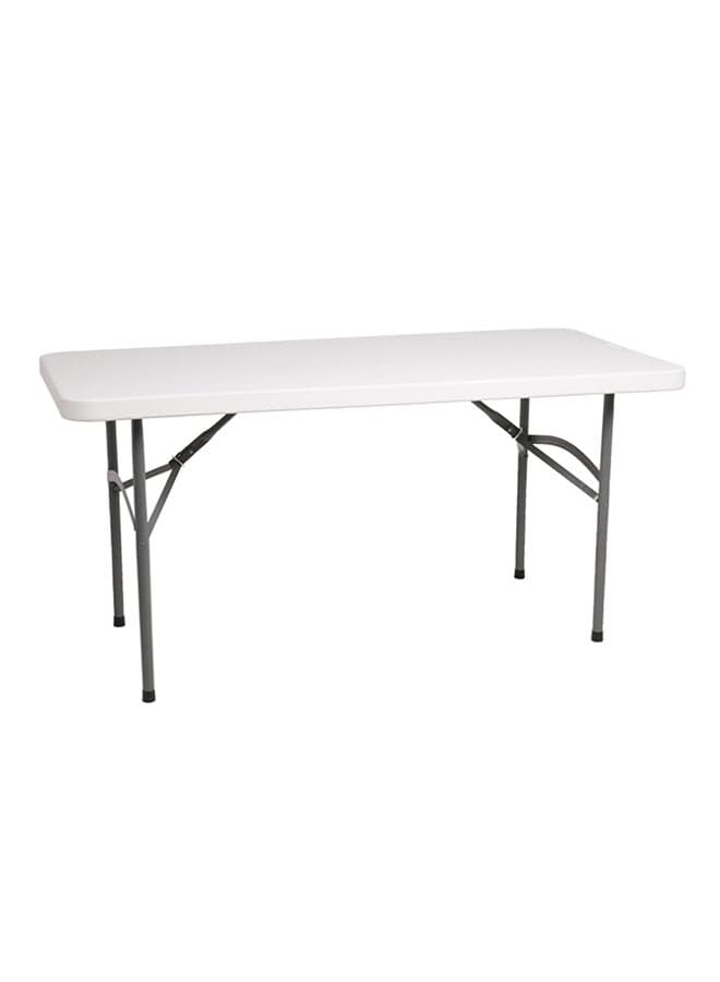 152 cm Folding Picnic Table with Steel Legs White
