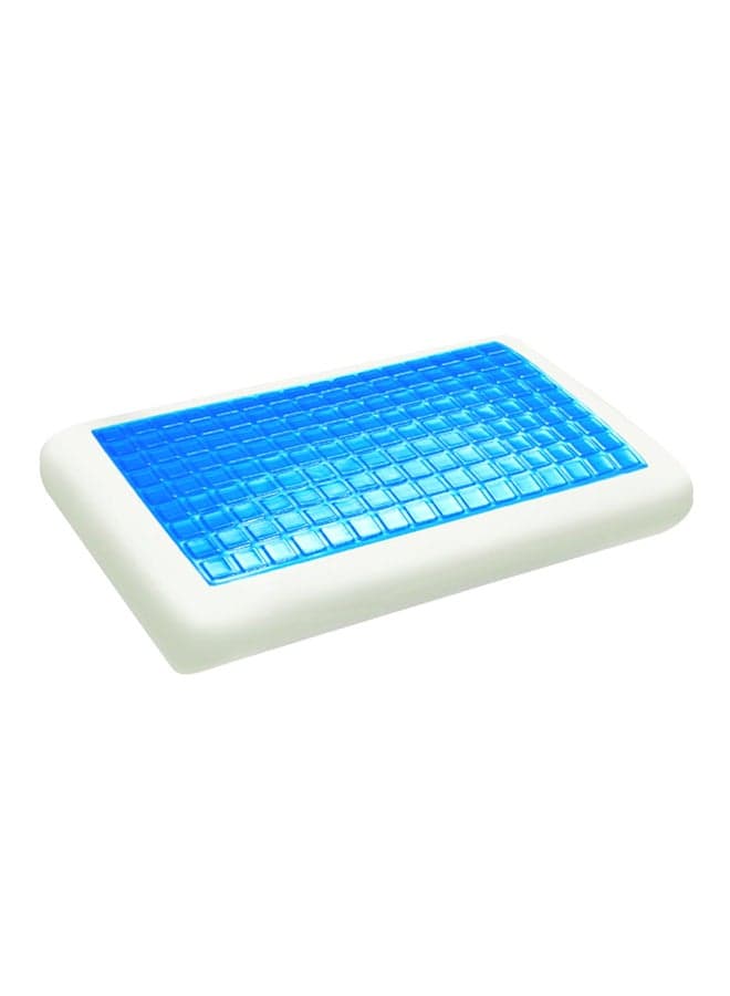 Memory Foam Pillow Microfiber White/Blue 40x70cm