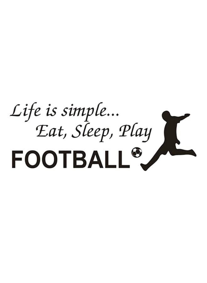 Creative Letters Football Wall Sticker Black 28x76centimeter