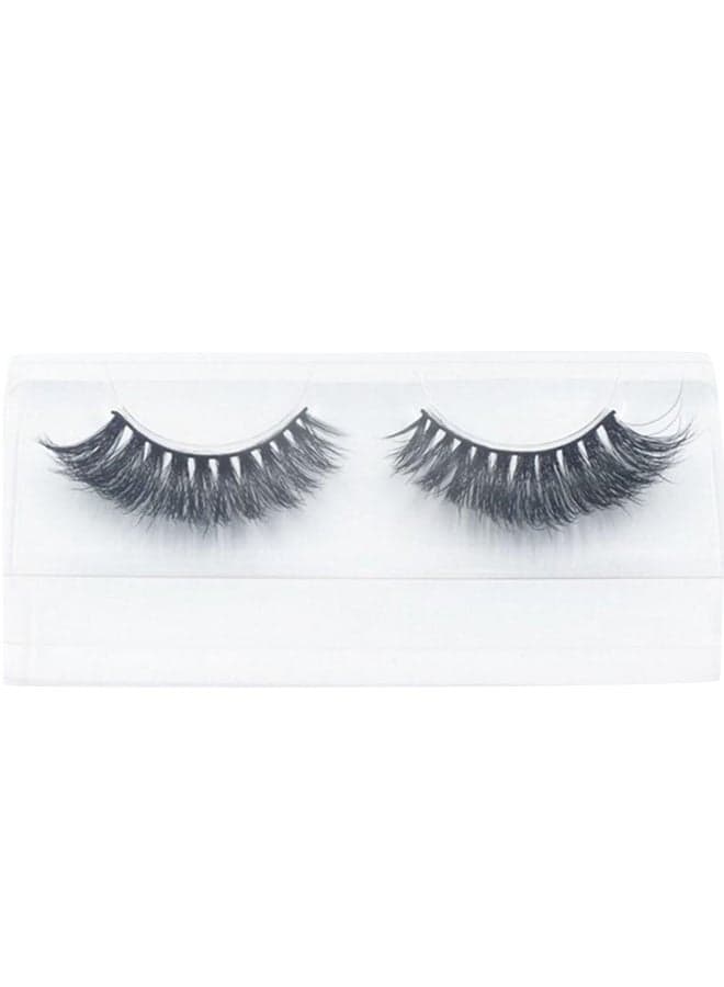 1-Pair Mink Hair False Eyelashes Black