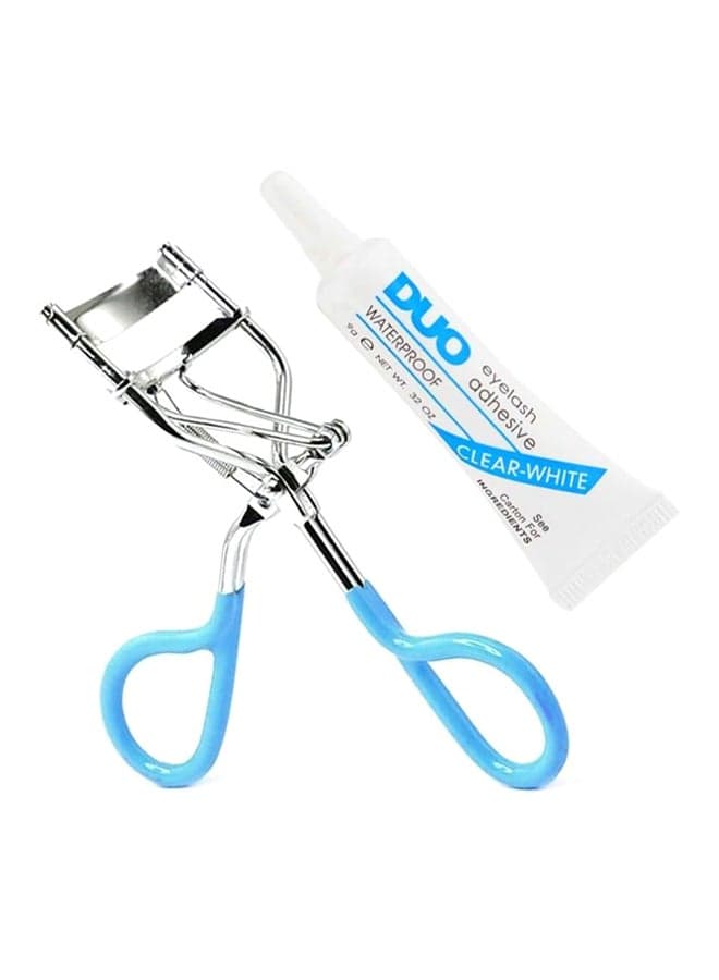Eyelash Curler And Glue Blue/Silver