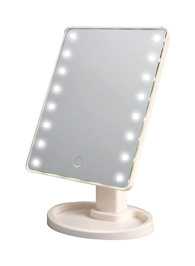 16-LED Lamp Touch Sensor Makeup Mirror White