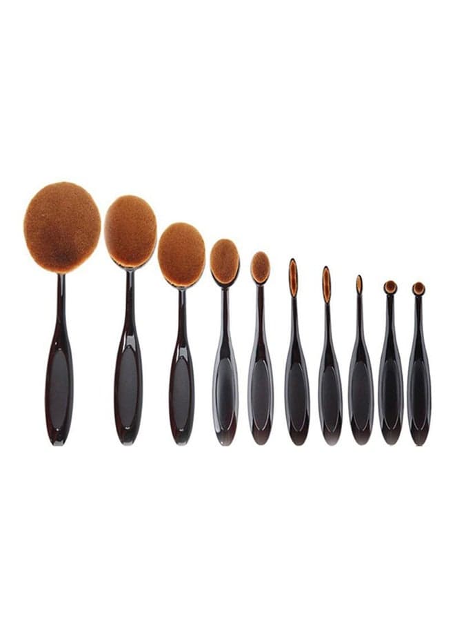 10-Piece Professional Foundation Brush Set Black