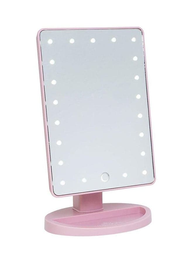 Makeup Mirror With LED Pink