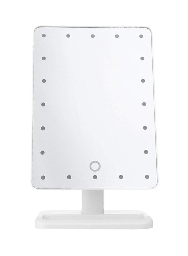 Portable Touch Screen Makeup Mirror White