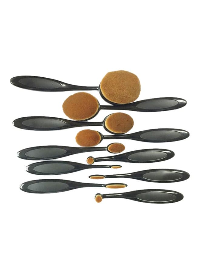 10-Piece Makeup Brush Set Black