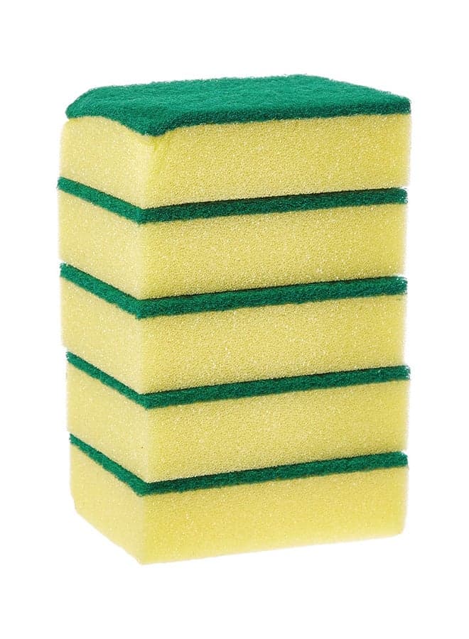 5-Piece Classic Nail Saver Sponge Green/Yellow 10x15centigram
