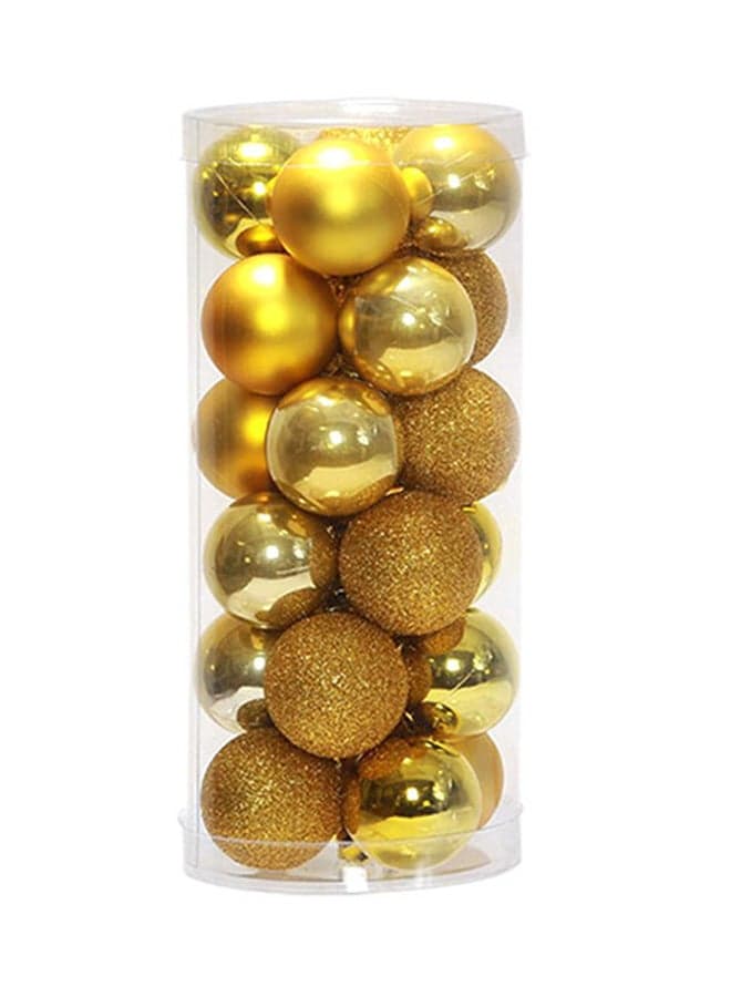 24-Piece Tree Ball Hanging Ornament Gold 40x40x40mm