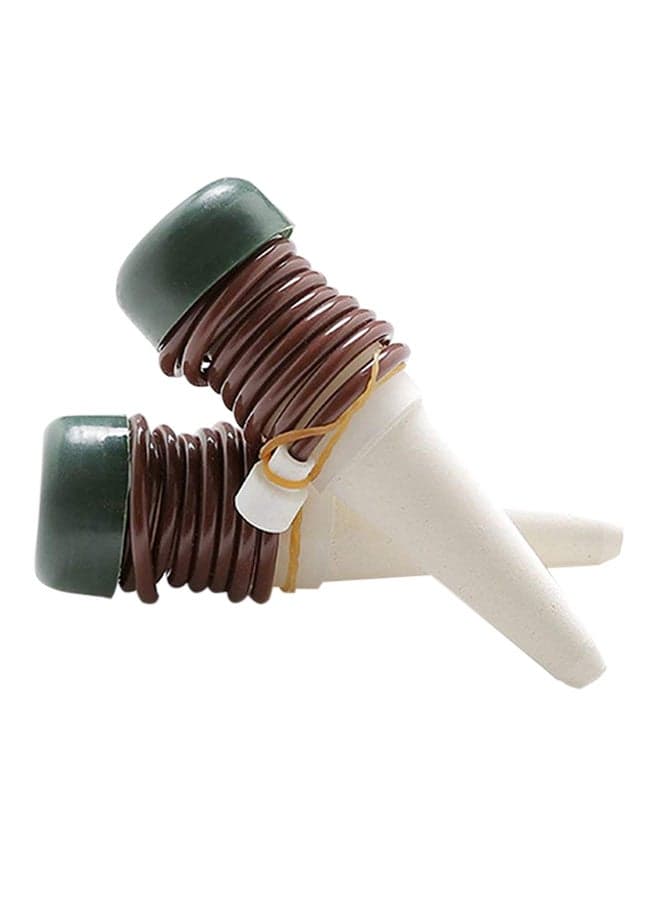 2-Piece Automatic Flower Watering Drip Device White/Brown/Green