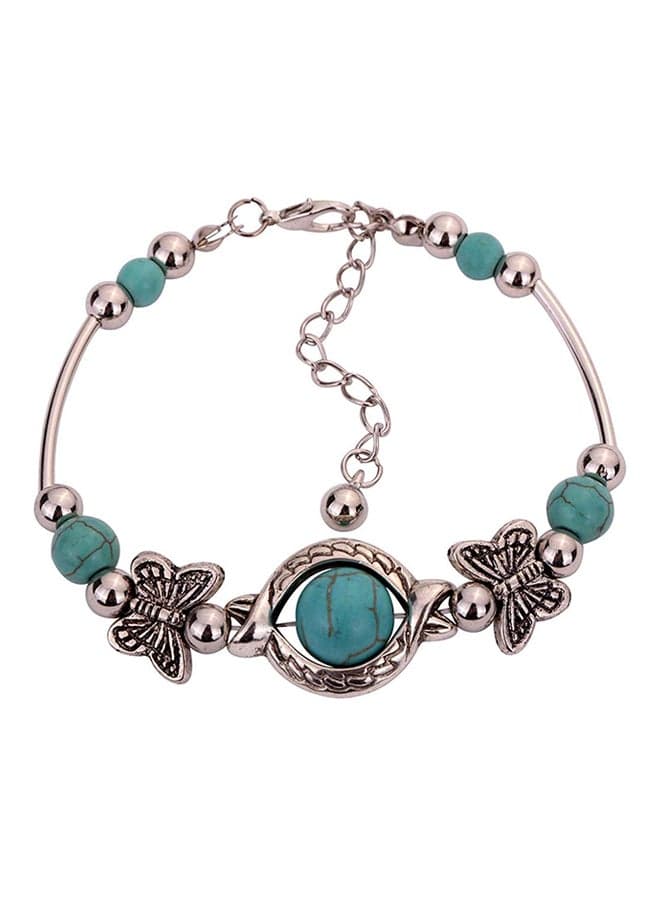 Tibetan Inlay Butterfly Bead Adjustable Bracelet