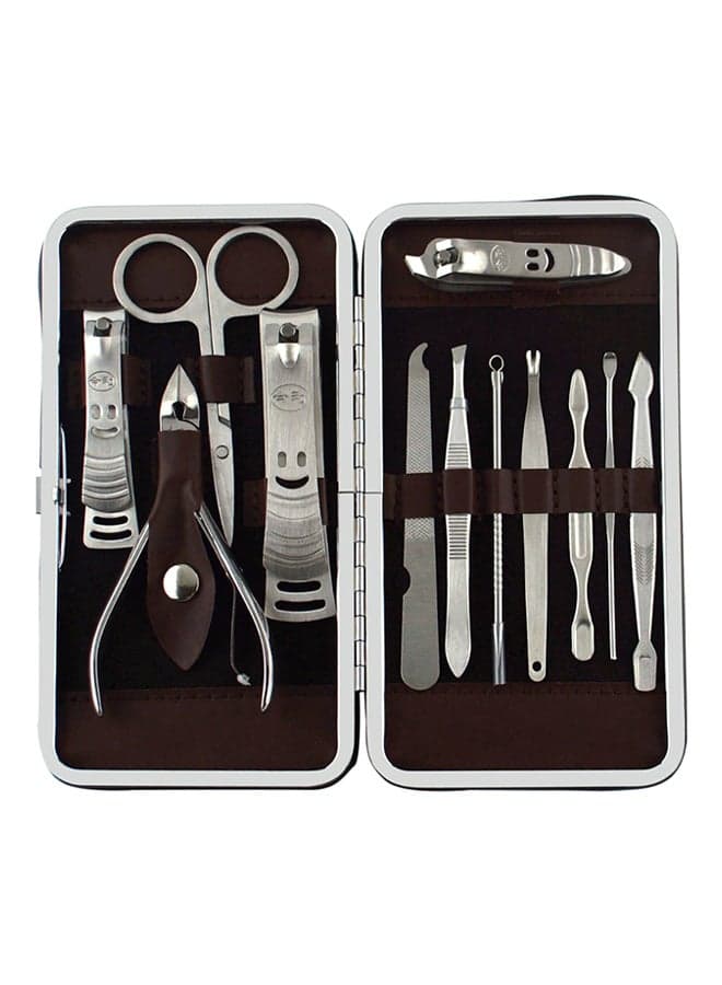 12-Piece Manicure Pedicure Set Silver