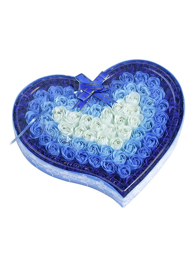 100-Piece Soap Flower Rose Gift Box Blue/Gold 41x37x4.5centimeter