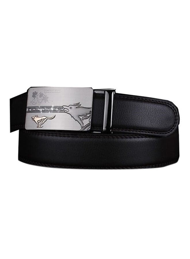 Automatic Closure Leather Belt Black