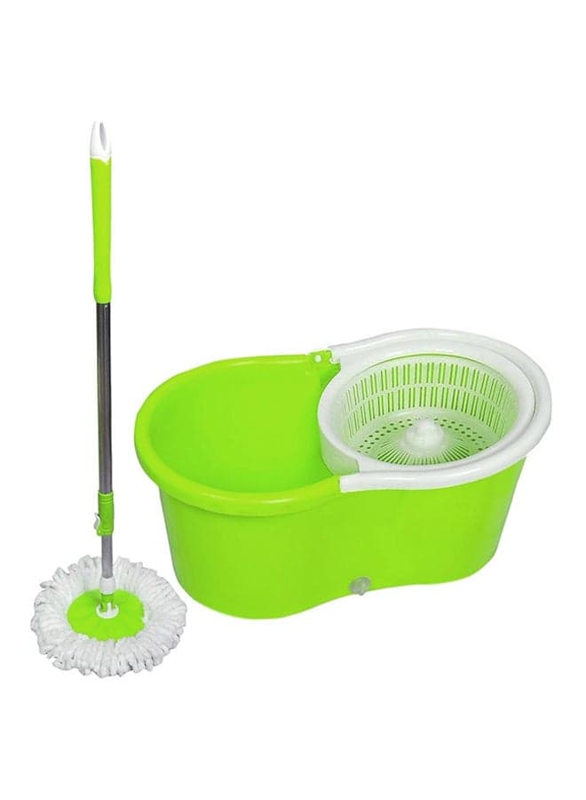 360 Degree Spin Round Mop With Bucket Neon Green/White