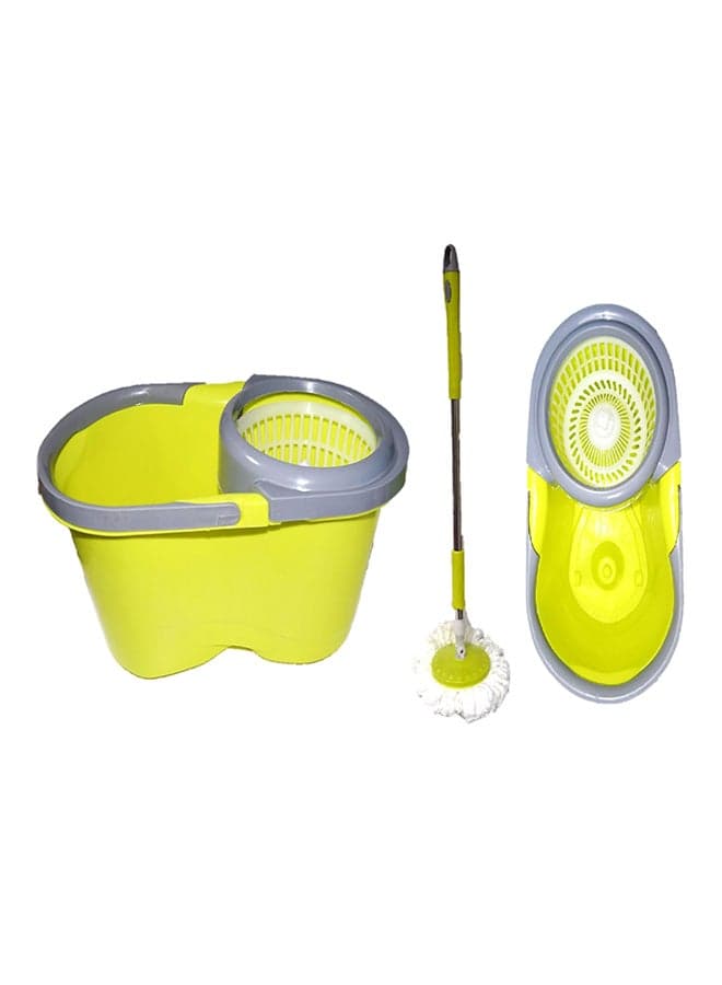 360 Degree Spin Mop With Plastic Bucket Yellow/Grey
