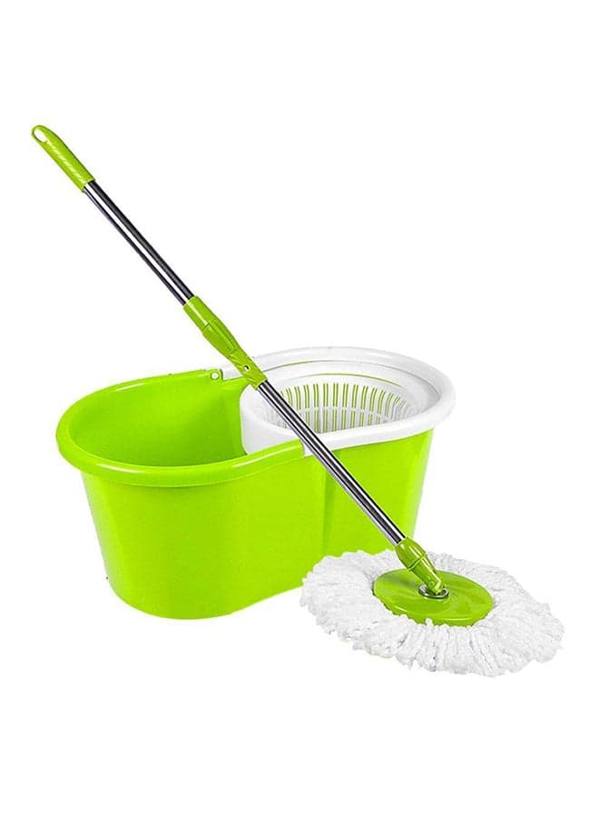 360-Degree Rotating Stainless Steel Spin Mop With Bucket Green/White