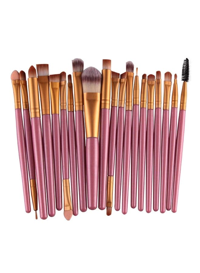 20 Piece Make Up Brush Set Pink/Gold