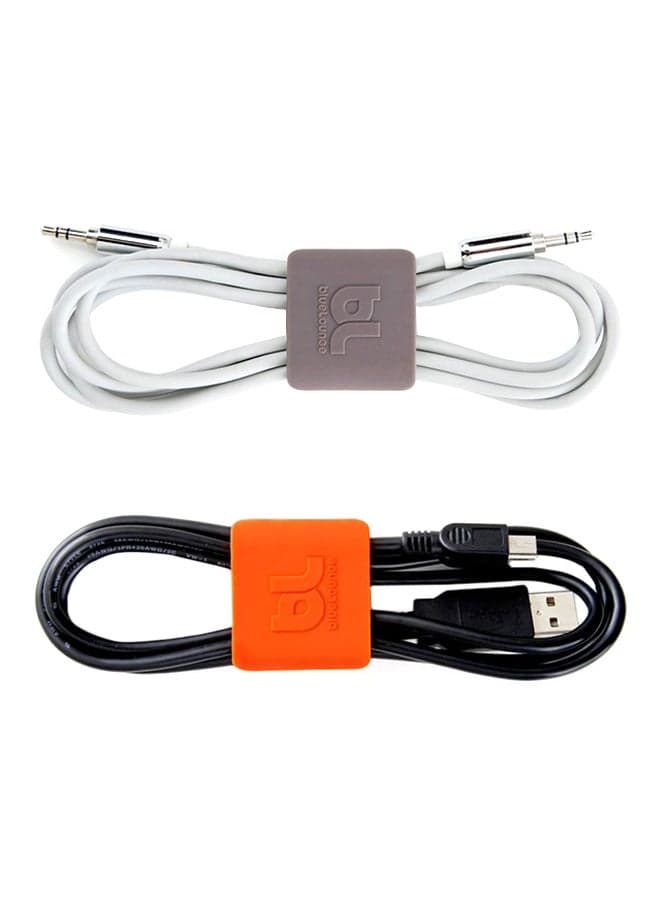 2-Piece Medium Cable Clip Brown/Orange