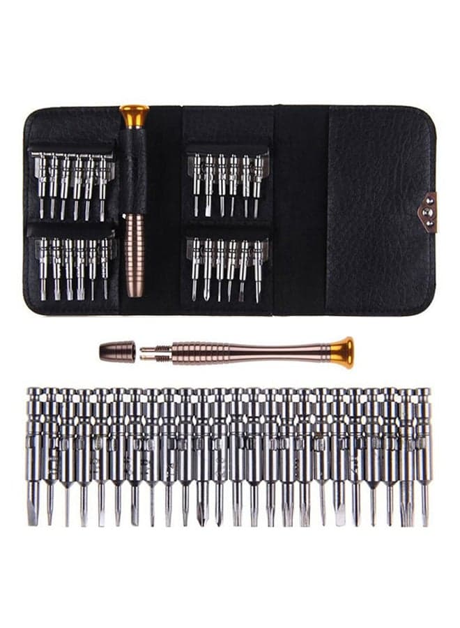 25-In-1 Multi-Function Screwdriver Set Silver/Copper/Black