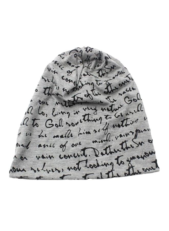 Printed Slouch Beanie Black/Grey