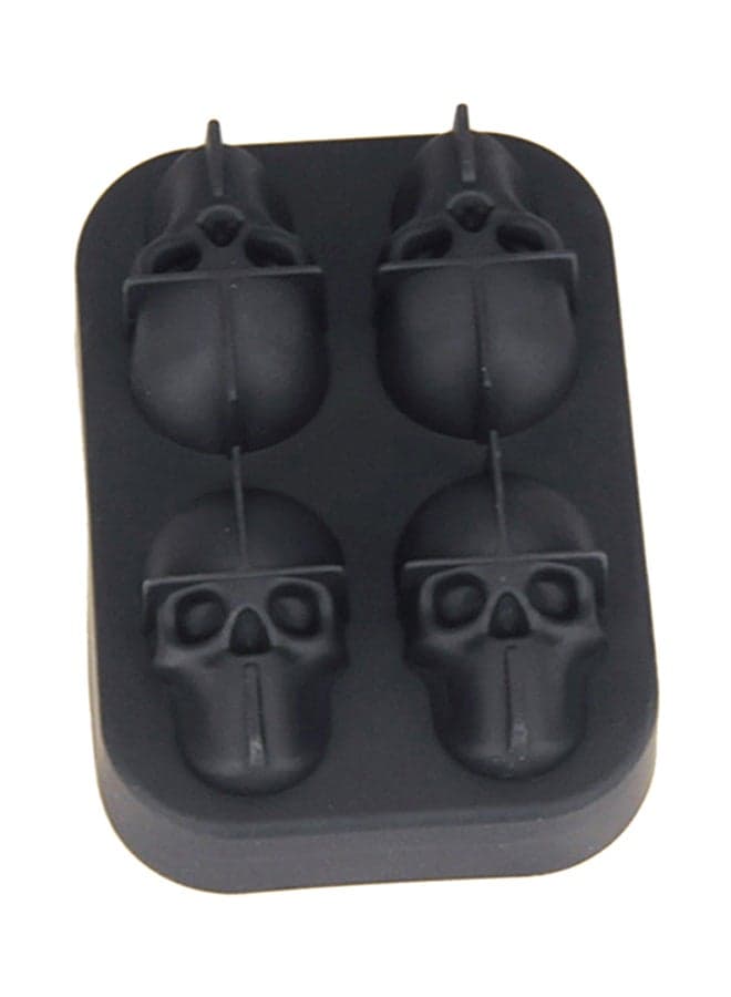 3D Skull Shape Ice Cube Mold Black